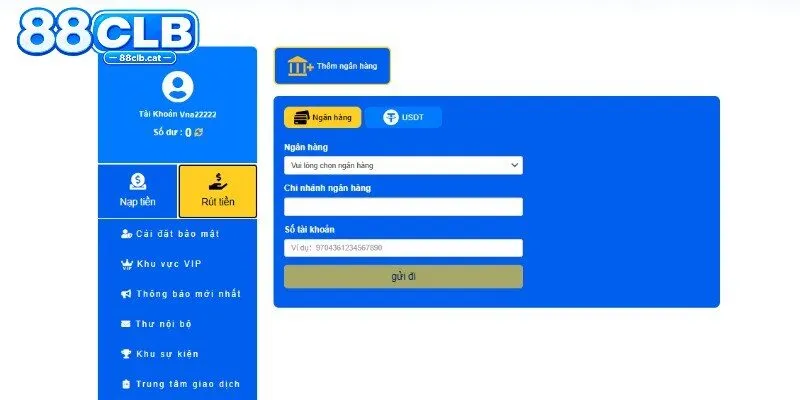 Những yêu cầu khắt khe về cách rút tiền 88CLB